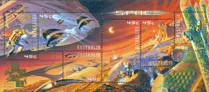 Illustration for article titled Awesome science fiction postage stamps from around the world